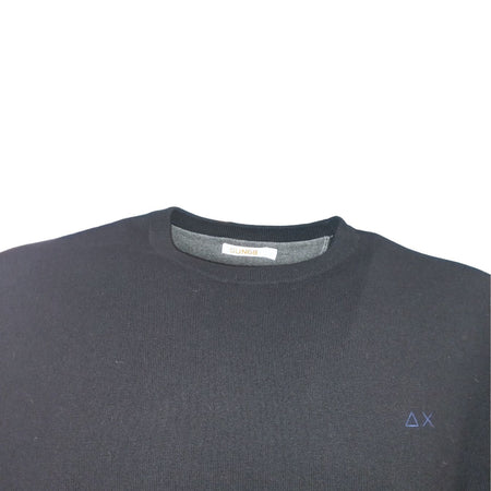 SUN68 Sun68 - Maglione Nero Elbow Contrast K43110 da uomo