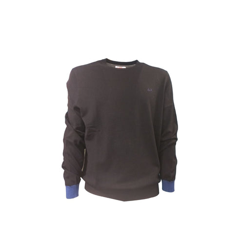 SUN68 Sun68 - Maglione Nero Elbow Contrast K43110 da uomo