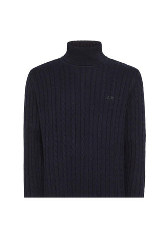 SUN68 Sun68 - Maglione Turtle Navy Blue K43140 da uomo