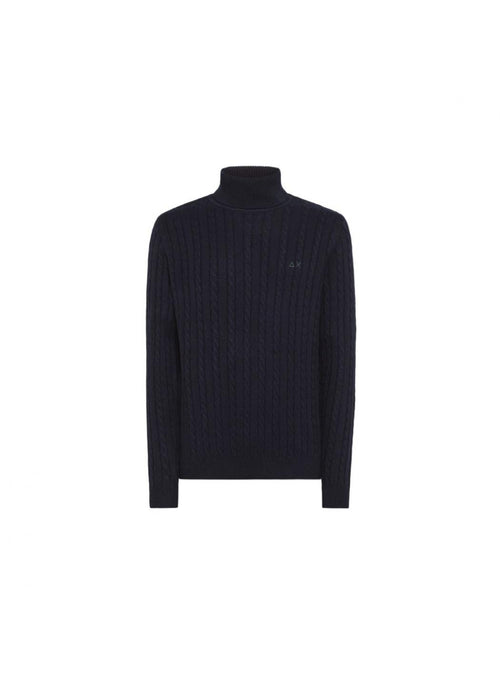 SUN68 Sun68 - Maglione Turtle Navy Blue K43140 da uomo