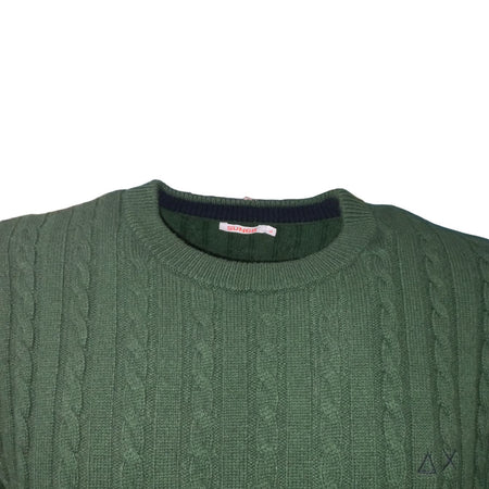 SUN68 Sun68 - Maglione Round Verde Scuro K43141 da uomo