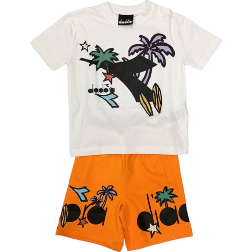 Diadora - Compl.bianco/arancio Palme S4DIBBTT088 da bambino