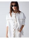 SHAFT Shaft - Camicia Borchie Over Panna BI1D5MT0800 da donna