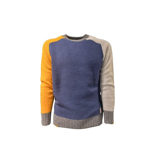 BOB Bob - Maglia Girocollo Lana Color Block Beige A24NASH da uomo
