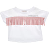 MONNALISA Monnalisa - T-shirt Frange Bia/rosa 11C604 3206 da bambino