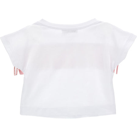 MONNALISA Monnalisa - T-shirt Frange Bia/rosa 11C604 3206 da bambino