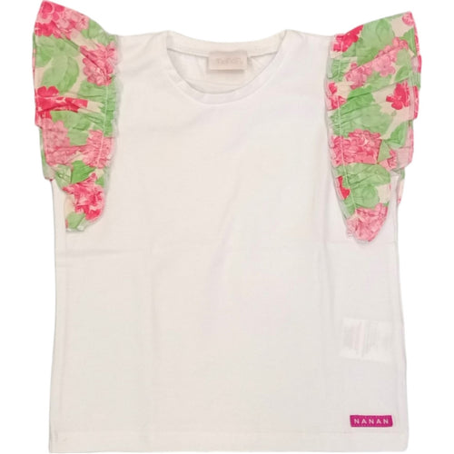 NANAN Nanan - T-shirt Bianca Flowers E24481 da bambino