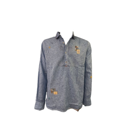 BOB Bob - Camicia Lino Denim R00404 da uomo
