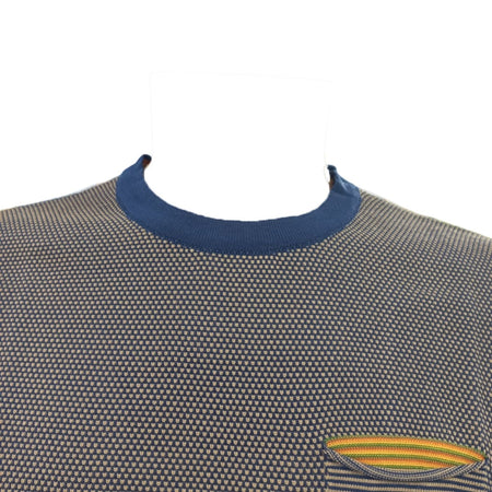 BOB Bob - Girocollo M/c Taschino Blu/beige P24JEP da uomo