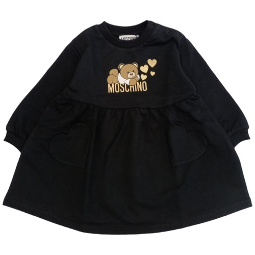 moschino Moschino - Abito Nero 60100 Orso/cuori MDV0BL LDA16 da bambino