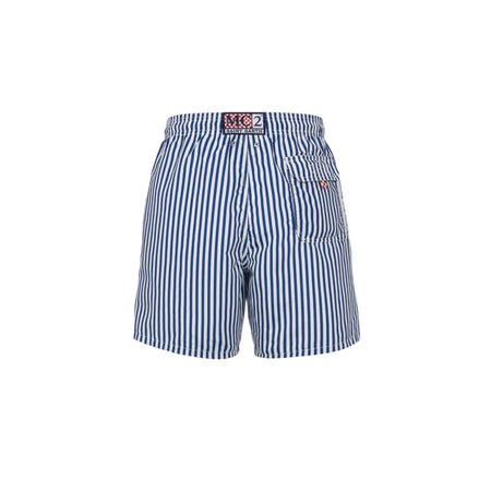 SAINT BARTH Saint Barth - Boxer Mare A Righe Bianco/blu GUSAVIA da uomo