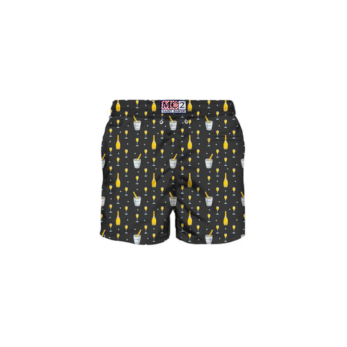 SAINT BARTH Saint Barth - Boxer Mare Nero LIGHTING MICRO da uomo