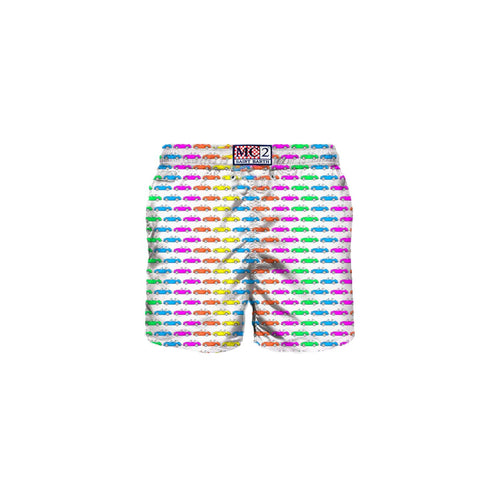 SAINT BARTH Saint Barth - Boxer Mare Motor Car Bianco LIGHTING MICRO da uomo