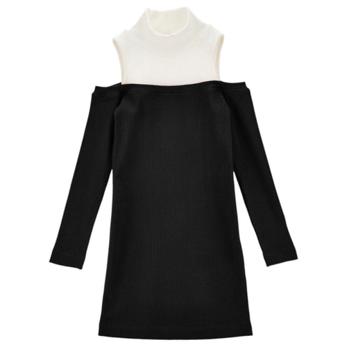MONNALISA Monnalisa - Abito 5001 Nero/panna A Costine 41D901 4213 da bambino