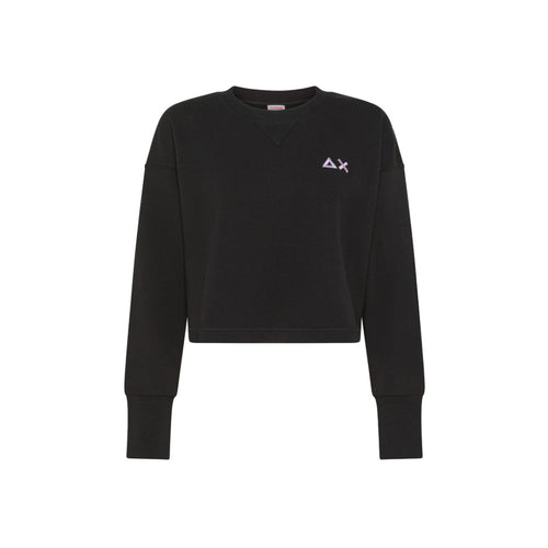 SUN68 Sun68 - Felpa Cropped Nero F34208 da donna