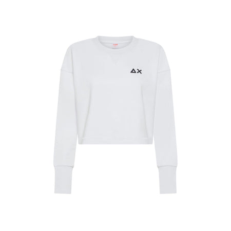 SUN68 Sun68 - Felpa Cropped Panna F34208 da donna