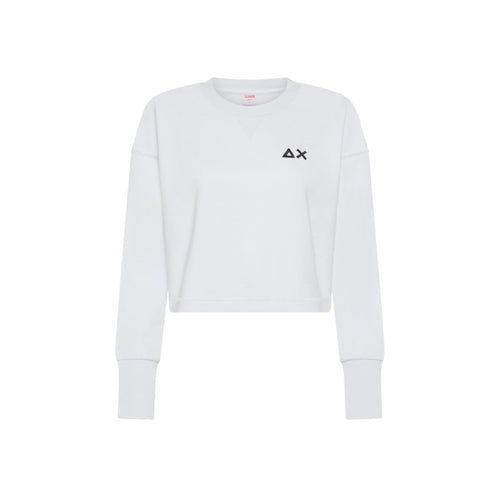SUN68 Sun68 - Felpa Cropped Panna F34208 da donna