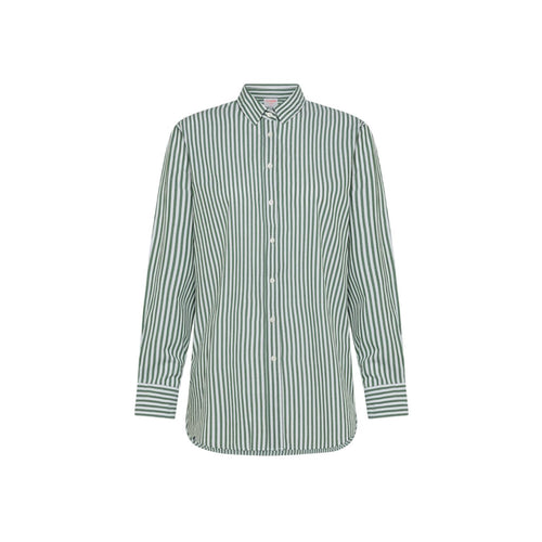 SUN68 Sun68 - Camicia Over Righe Bianco/verde S34211 da donna