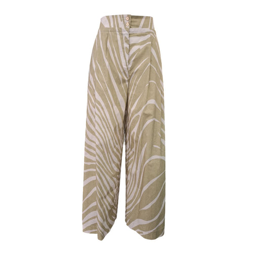 SKILLS & GENES Skills & Genes - Pantalone Ampio Beige/verde W271GINA582 da donna