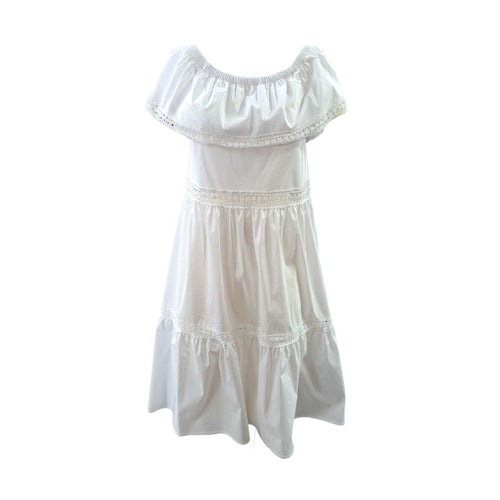 WHITE WISE White Wise - Abito Ampio A Balze Bianco WW29307 da donna