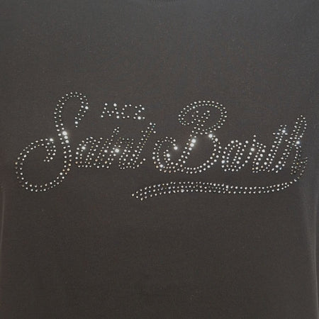 SAINT BARTH Saint Barth - T-shirt Strass Nero 00 05141F da donna
