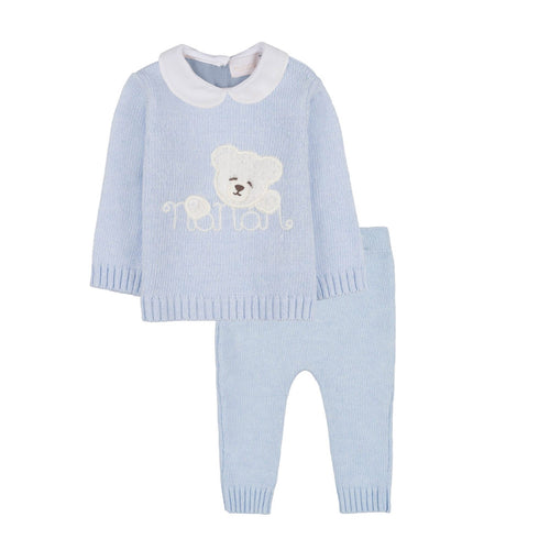 NANAN Nanan - Tutina 2 Pz. Celeste Filo C/orso I24019 da bambino