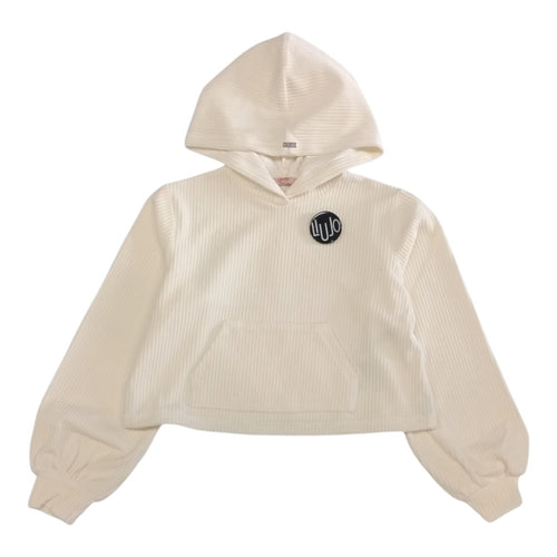 LIU JO Liu-jo - Felpa Panna In Velluto C/capp + Spilla GF4148 J4764 da bambino