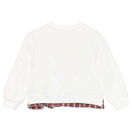 MONNALISA Monnalisa - Felpa Panna 001 Logo Rosso 19D639 4001 da bambino