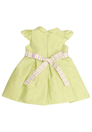 NINNAOH Ninnaoh - Abito Verde In Raso/lino E25AB49 da bambino