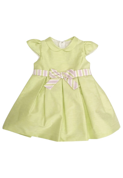 NINNAOH Ninnaoh - Abito Verde In Raso/lino E25AB49 da bambino