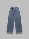 MARINE SERRE moon laser blue wash denim high waist flare jeans da donna