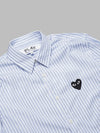 COMME DES GARCONS PLAY t-shirt black emblem woven - stripe - 100% cotton - made in japan da uomo