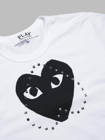 COMME DES GARCONS PLAY t-shirt print black x studs da uomo