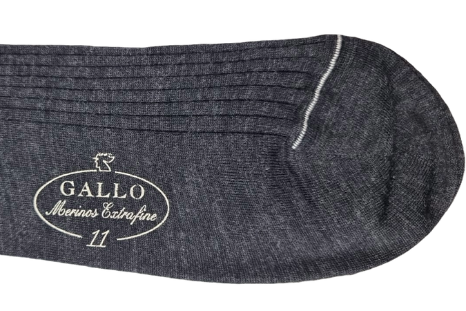 Calze Lunghe Uomo Gallo - a coste Antracite
