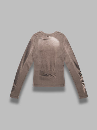 MARINE SERRE trompe l'oeil jersey ls t-shirt da donna