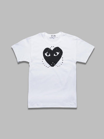 COMME DES GARCONS PLAY t-shirt print black x studs da uomo