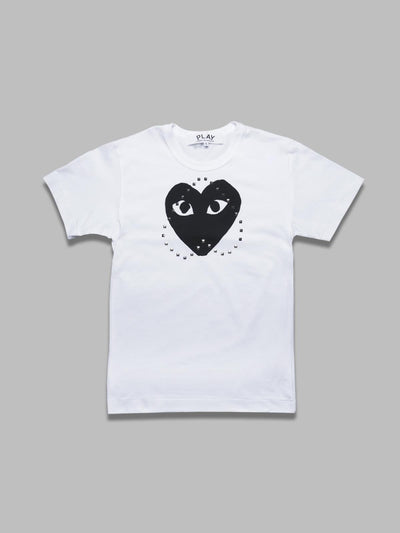 COMME DES GARCONS PLAY t-shirt print black x studs da uomo