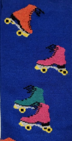 Calze Lunghe Uomo Gallo - Fantasia Pattini a rotelle - Blu cobalto/fucsia