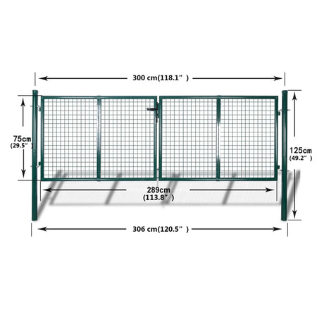 Cancello pedonale per recinzione con pannelli rigidi modulari "Border" maglia 5 x 5 cm