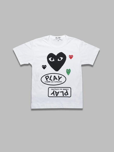 COMME DES GARCONS PLAY t-shirt red, black, green emblem knit da uomo