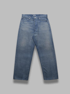 AURALEE selvedge faded light wide denim da uomo