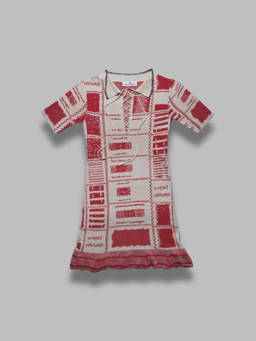 Vivienne Westwood checked dress - beige/red da donna