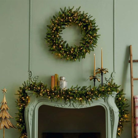Festone natalizio "Madison" con 200 led ghirlanda in PE effetto Real Touch 270 cm