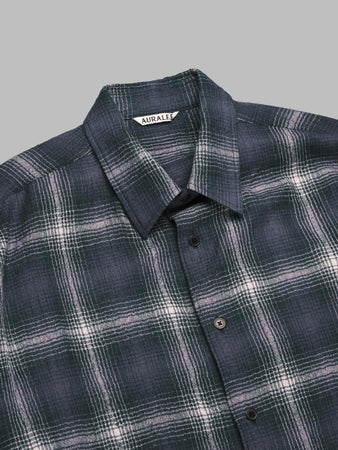 AURALEE airy wool check shirt da uomo