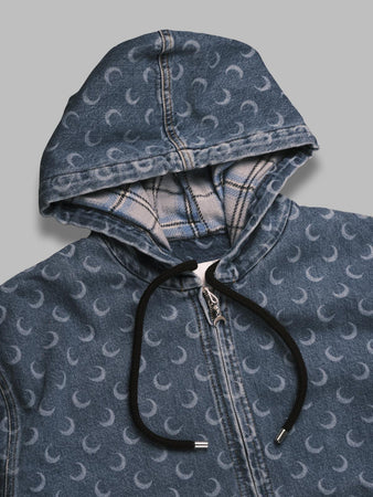 MARINE SERRE moon laser denim padded jacket da uomo