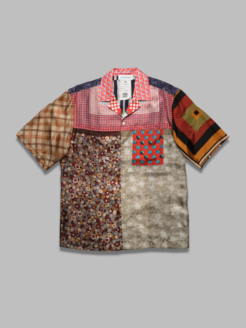 MARINE SERRE regenerated silk scarves bowling shirt da uomo