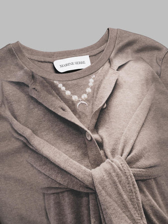 MARINE SERRE trompe l'oeil jersey ls t-shirt da donna