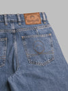 MARINE SERRE moon laser blue wash denim high waist flare jeans da donna