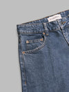 MARINE SERRE moon laser blue wash denim high waist flare jeans da donna