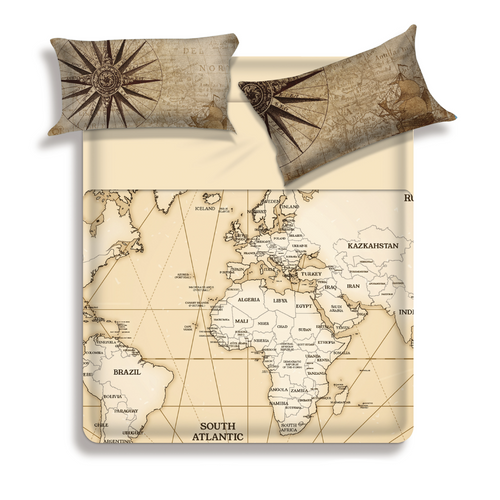 Completo Lenzuola Copriletto MONDE by Biancaluna
